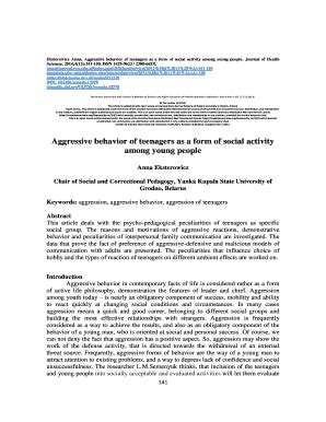 Aggressive Behavior Of Teenagers As A Form Of Social ... - Zenodo ...