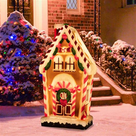 Northlight 36” Lighted Blow Mold Gingerbread House Outdoor Decoration ...