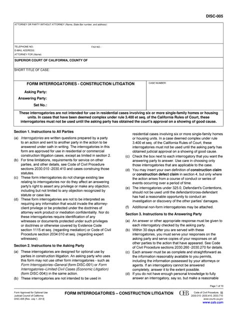 Construction Form Interrogatories - Fill Online, Printable, Fillable ...
