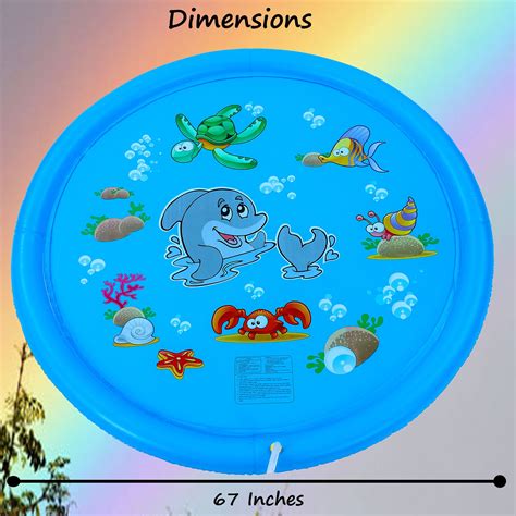 Buy Dimple Splash Pad - 67-inch Large Kids Sprinkler Play Mat for ...