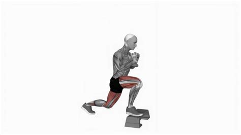 Dumbbell goblet split squat front foot elevated fitness exercise ...