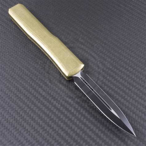 Microtech Knives Brass Ultratech D/E Automatic OTF D/A Knife (3.44in ...