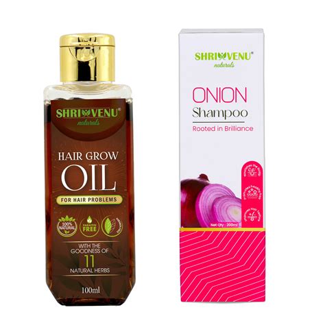 Buy Shri Venu ayurvedic oil & shampoo combo controls hair fall and ...