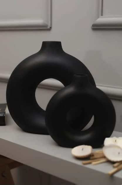 Buy Ashlo's D?cor Ceramic Donut Vase for Pampas Grass Home Decor Items ...