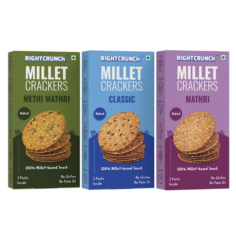 Rightcrunch Millet Crackers - Baked Snack, No Maida, No Palm Oil ...
