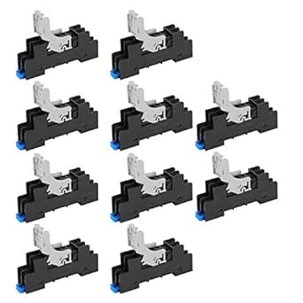 Ubervia® Relay Base, 10Pcs Relays Holder 2 Open 2 Closed 8 Pin Rail ...
