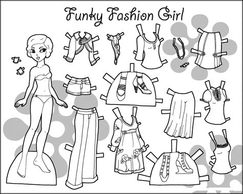 Paper Doll Coloring Pages 1 Printable for Free Download