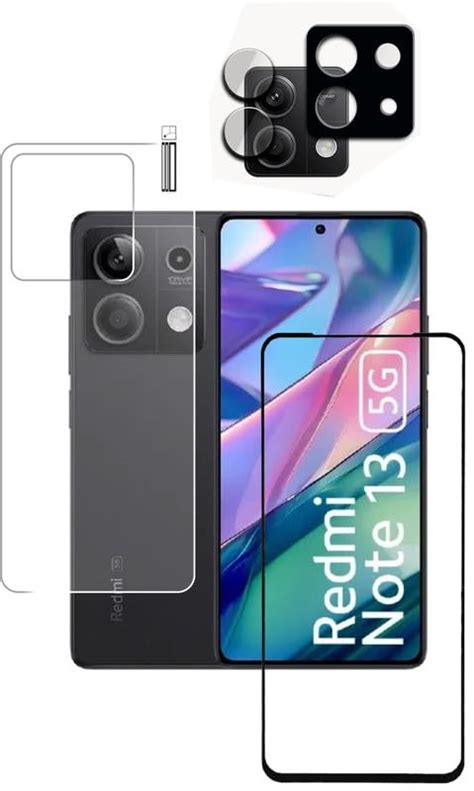 OLONGA FRONT & BACK SCREEN GUARD FOR REDMI NOTE 13 5G WITH CAMERA GLASS ...