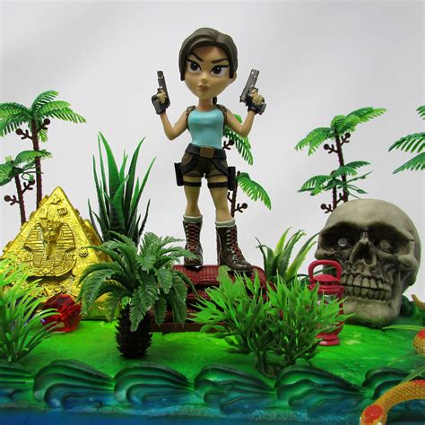 Buy TOMB RAIDER Lara Croft Deluxe Birthday Cake Topper Set Featuring ...