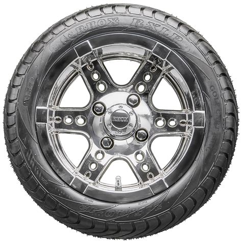 Golf Cart Wheels and Tires - 12" RHOX RX254 Chrome w/ Low Pro Tires ...