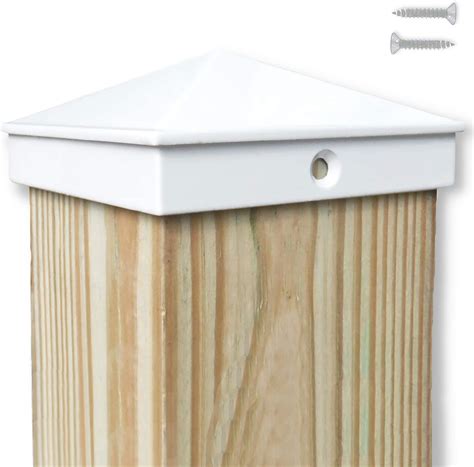 Buy 4x4 Fence Post Cap 3 12" Single Pack White Powder Coated Aluminum ...