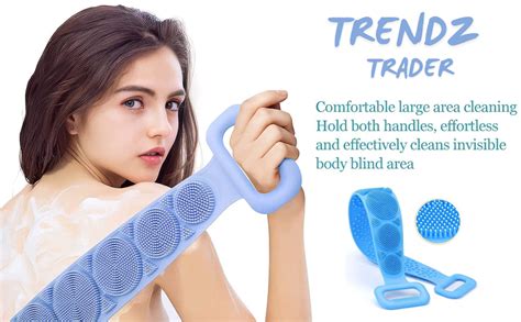 Buy Silicone Body Back Scrubber Double Side Bathing Brush for Skin Deep ...