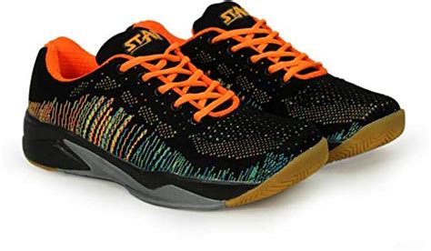 Buy Stag Knitted Black Non Marking Badminton Shoes-with Free Gel Heel ...