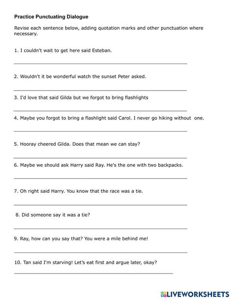 Write a Dialogue Worksheet 的图像结果