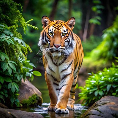 Majestic Tiger Roaming Freely in Its Natural Forest Habitat Stock ...