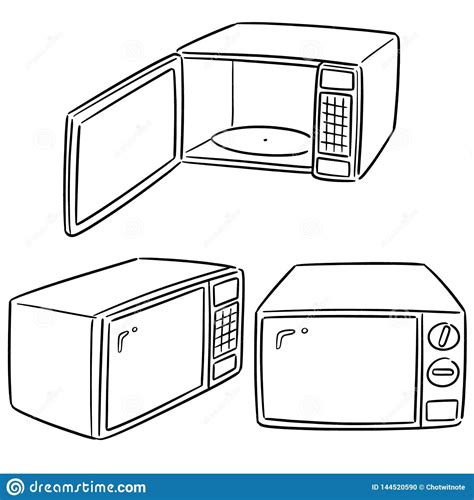 Microwave Oven Set - Kitchen Illustration