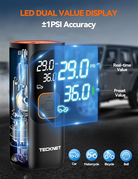 TECKNET Tire Inflator Portable Air Compressor-160PSI India | Ubuy