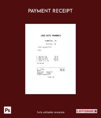instant access Care Rite Pharmacy payment check template 1
