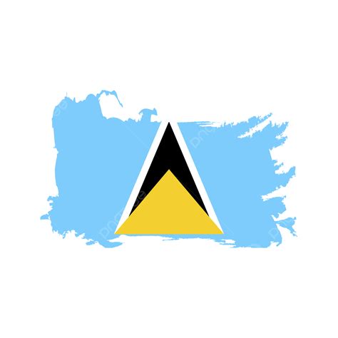 Saint Lucia Flag Brush Strokes Isolated Element Clipart Design, Saint ...