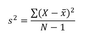 Image result for Variance Equation Example