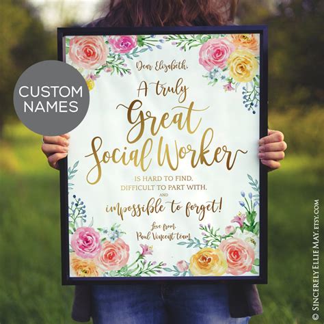 Custom Thank You Social Worker Appreciation Gifts for Women | Etsy