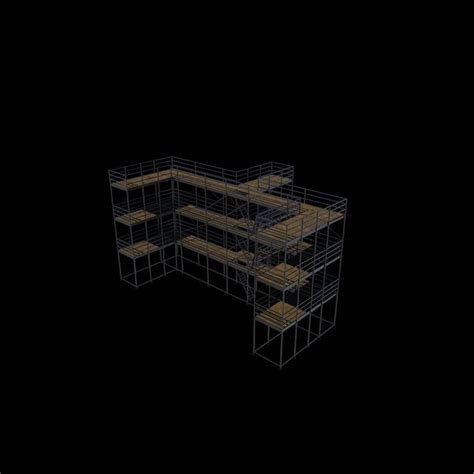 3d wireframe industrial mezzanine structure model | Premium Photo