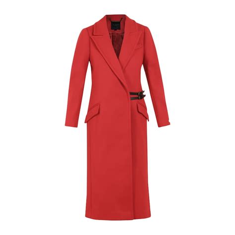 Buy Women Solid Red Overcoat Online at The Collective - 789549