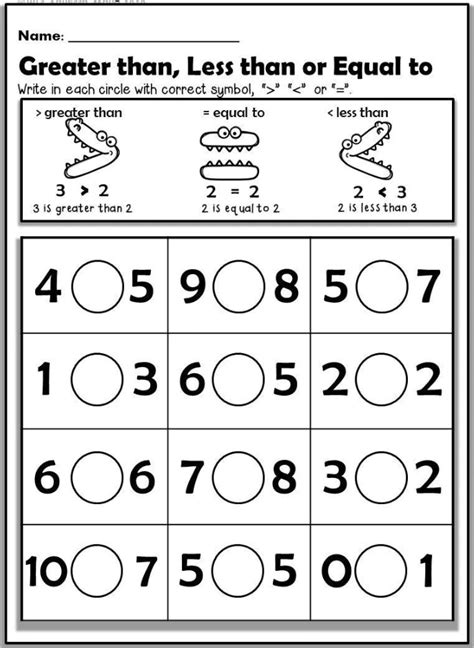 Image result for Kindergarten Math Comparing Numbers