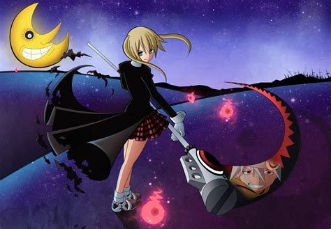 Download Soul Eater Moon With Maka Albarn Wallpaper | Wallpapers.com