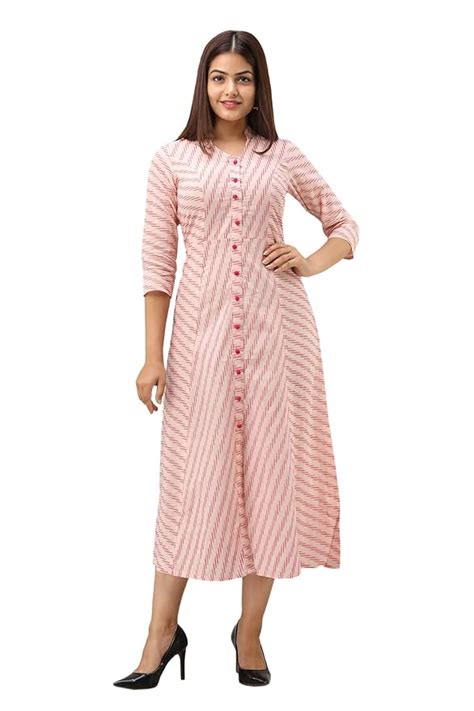 Buy SVARCHI Women's Calf Length Kurta Dress (22VDKOL9PINK-S_Pink_S) at ...