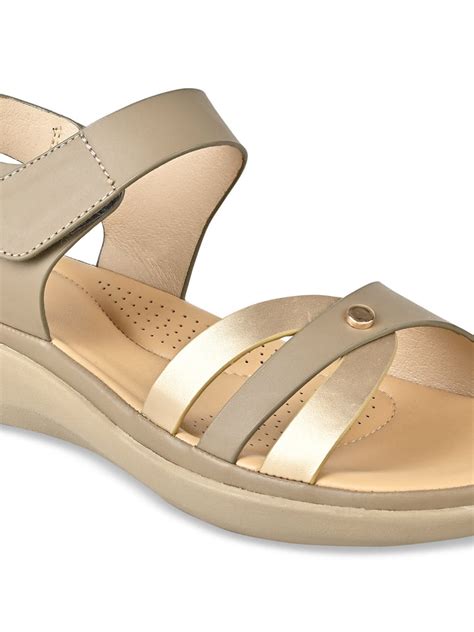 Shop Rocia By Regal Khaki Women Comfort Flat Sandals Online