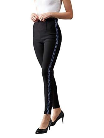 Buy Dolce Crudo Women's Black Solid Skinny High Waist Treggings ...