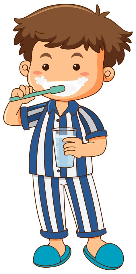 Child Brushing Teeth Clipart