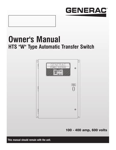 Generac Transfer Switch Installation Manual 的图像结果