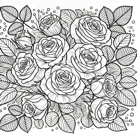 Dibujo de rosas para colorear - Peque Aulas