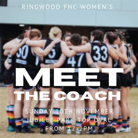 Ringwood FNC Women’s - ‘Meet the Coach’, Jubilee Park (park i ...