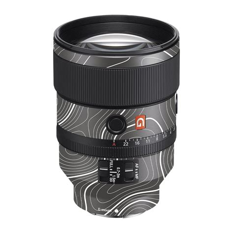 Grayscale Topographic Lines Sony FE 135mm F/1.8 GM Camera Lens Skin