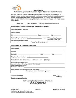 Fillable Online Child Care Provider Information please print clearly ...