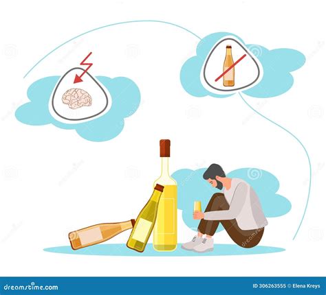 Alcohol Addiction Alcoholism Vector Drunk Bottle Stock Illustration - Illustration of drunkard ...
