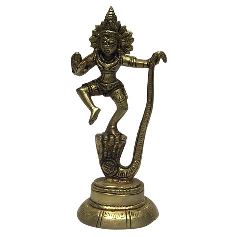 Kalinga Krishna Brass Antique Murti 4 Inch – Sri Prarthana
