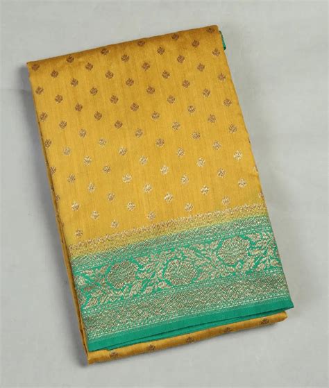 Buy Yellow Banaras Tussar Saree T466469