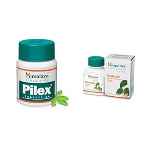 Himalaya Pilex Tablets - 60 Count & Himalaya Pure Herbs Guduchi ...