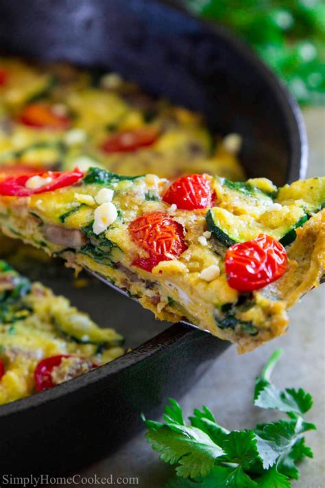 Zucchini Frittata Caramelized Onion, Red Pepper And Zucchini Frittata