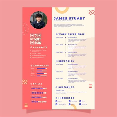 Hand drawn cv template design | Free Vector