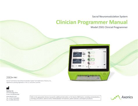 Axonics MRI Sacral Neuromodulation System User Guide