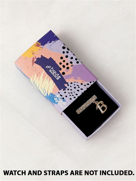 Haute Sauce Gold-Plated Stone Studded Embellished Initial B Watch Charms