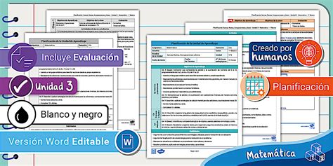 planificación | unidad 3 | matemática | 1º Básico | clases