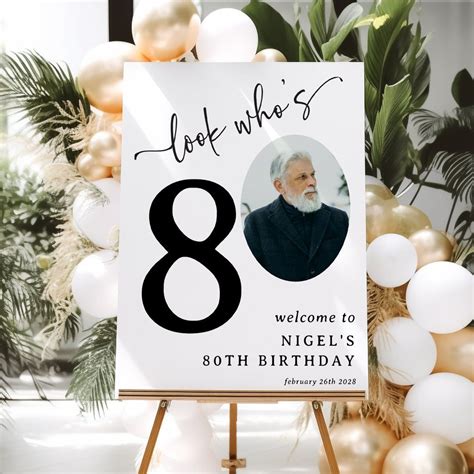 Look Who's 80! Modern Photo 80th Birthday Foam Board | Zazzle | 80th ...