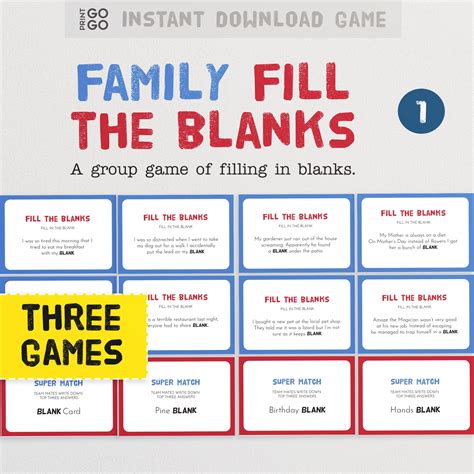 Family Fill the Blanks - the Hilarious Party Game of Missing Words ...