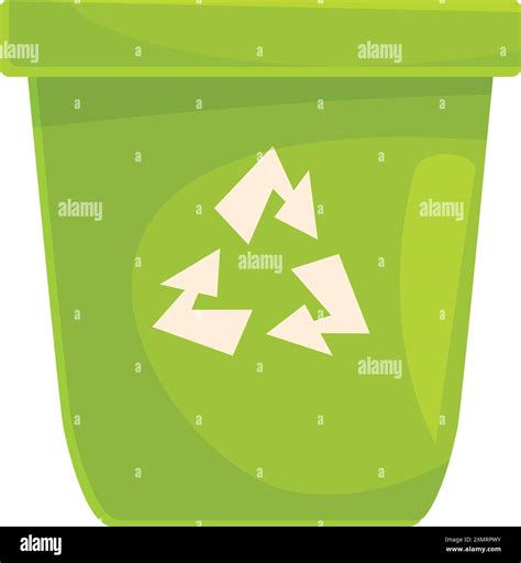 Green recycling bin is showing the universal symbol for recycling ...